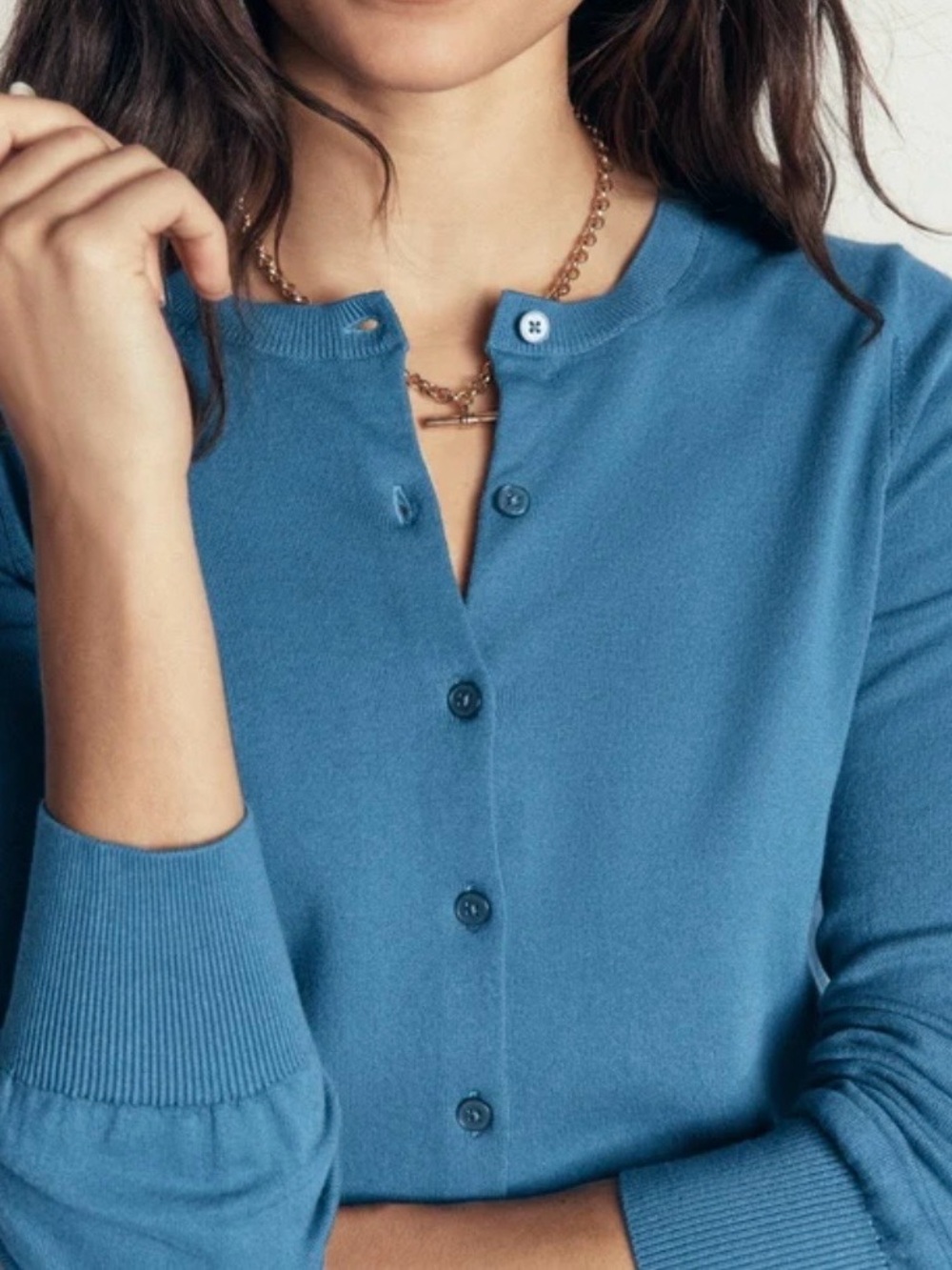Boden Camilla Cotton Crew Cardigan Sz 10